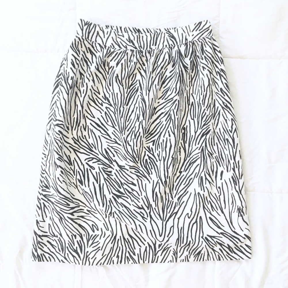 80s Zebra Vintage High Waisted Pencil Skirt